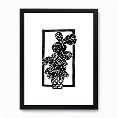 Geige Feige Blatt Kunstdruck gerahmt Wandbild Poster Leinwanddruck Bild