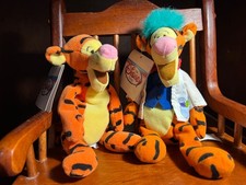 Disney Store Tigger 9"  Tigger Mad Scientist 9" Mini Bean Bag Plush New Vintage
