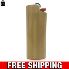Lighter Case Cover Holder Sleeve Pouches Metal for BIC Full Size Brass