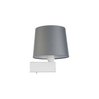 Wohnliche Wandlampe Mit Schalter Weiß Grau E27 Sofa Bett Wandleuchte Leselampe