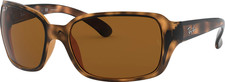 Ray-Ban Rectangular Polished Havana Polarized Brown Lens RB4068 642/57 60