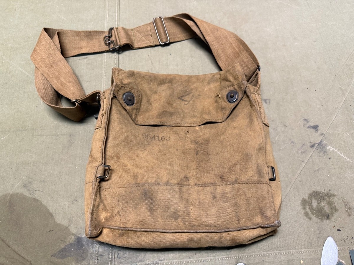 ORIGINAL WWI US ARMY M1917 SBR GAS MASK CARRY BAG-NAMED | eBay