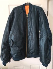 DELTA Dark Navy/black Orange Classic Bomber Reversible Jacket Full Zip 8XL