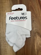 Feetures High Performance Socks Elite Medium White Ultra Light No Show Athletic