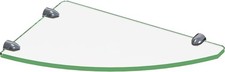 12 in. x 8 in. Corner Glass Shelf in Chrome