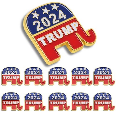 24 Stück Republikanische Elefanten GOP Anstecknadeln Bluk Donald Trump Emaille Pins 2024 Pre