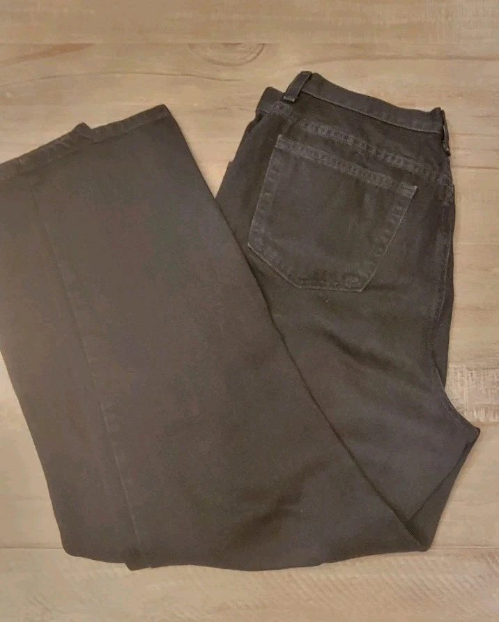 Pantalones de mezclilla Lands End para mujer talla 16 negros elásticos bolsillos ajustados novio Foto 2 de 4