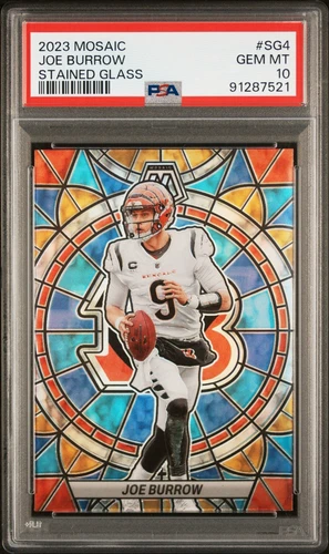 2023 Panini Mosaic Stained Glass #SG4 Joe Burrow PSA 10 