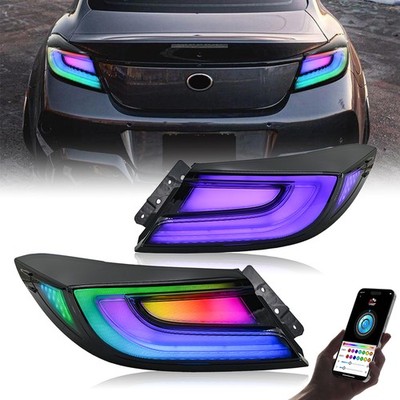 Paar RGB LED Rückleuchten für Toyota GR86 2021-2025 Subaru BRZ Schwarz Blinker