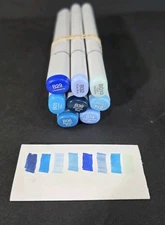 Copic Sketch Artist Alcohol Markers Dual Tip Blue Shades Lot of 8 Gently Used