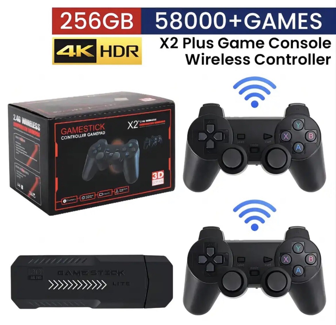 Console de jeu vidéo X2 Plus rétro avec double manette sans fil pour des soirées gaming en famille