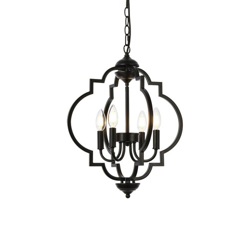 Pendant Chandelier Light Fixture Black Mid-century Modern Kitchen or Dining Room - Picture 4 of 7