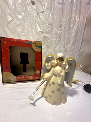【まとめて・良品多】EP マドンナ/ラッキー・スター/スポットライト/エンジェル Vtg NOMA Illuminated Angel-Lite w Star Wand Christmas Tree Topper