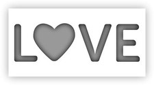 Love Word 3 Heart Stencil - Choose a Size - Laser-Cut Reusable Plastic