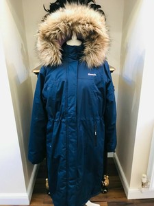 henleys black parka jacket with faux fur trim hood