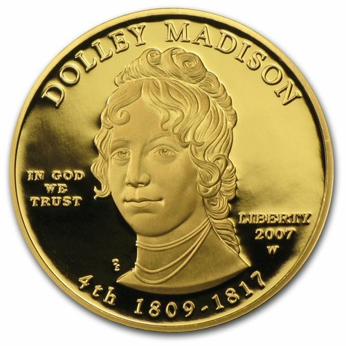 2007-W 1/2 oz Proof First Spouse Dolley Madison Gold Coin w/Box & COA - Picture 2 of 5