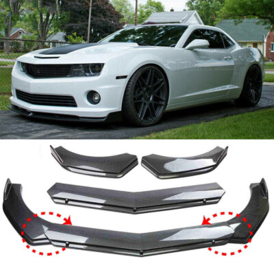 For Chevy Camaro SS RS LT Front Bumper Lip Spoiler Splitter Kit Carbon Fiber US