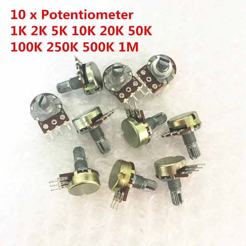 10 Stück WH148 B10K Linear Potentiometer Poti 1K 2K 5K 10K 100K 500K 1M für Arduino - Bild 2 von 4