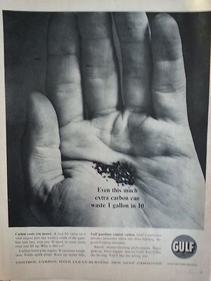 1961 Gulf Oil Corporation Carbon Hand Cost Money Original Ad