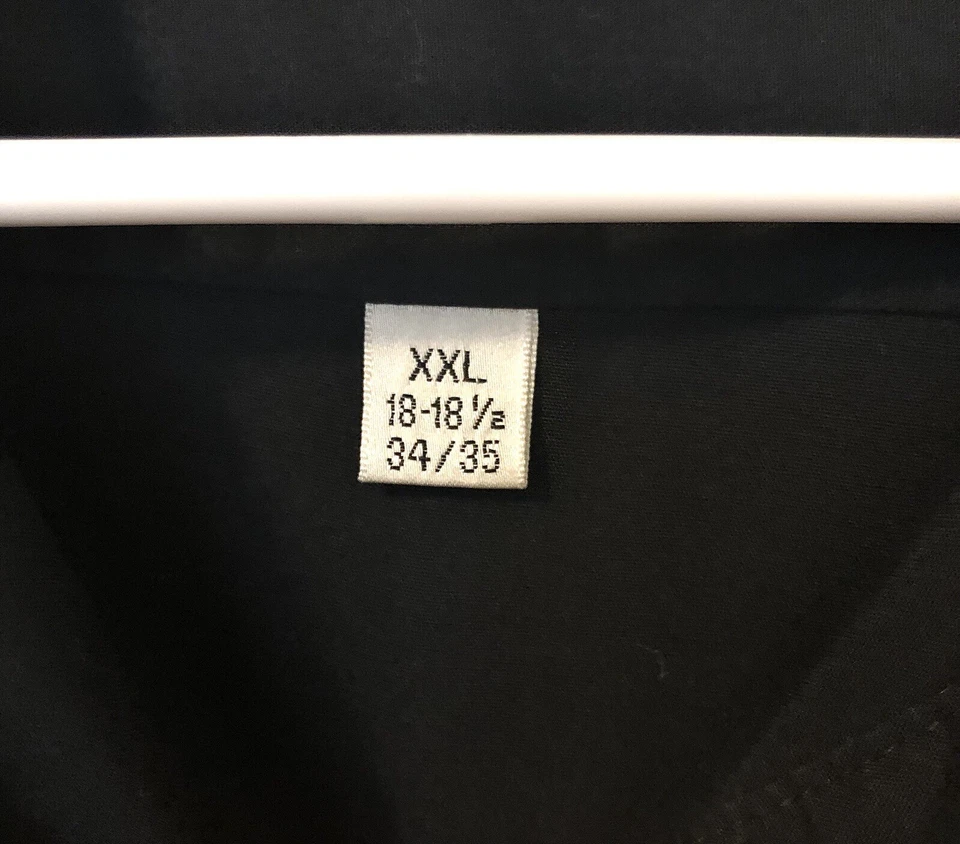 Camisa de vestir Pierre Cardin para hombre talla 2XL negra abotonada manga larga cuello 18. Foto 4 de 4