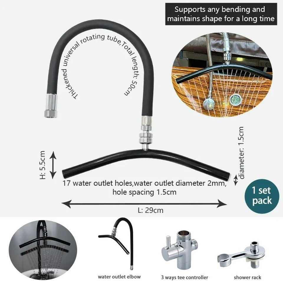 Head Spa Waterfall Shower Head for Shampoo Sink Water Spa&Salon Care Adjustable - Image 4 of 4