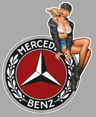 Mercedes Benz right pin up right vinyl sticker laminated