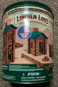 lincoln logs 100th anniversary tin building set