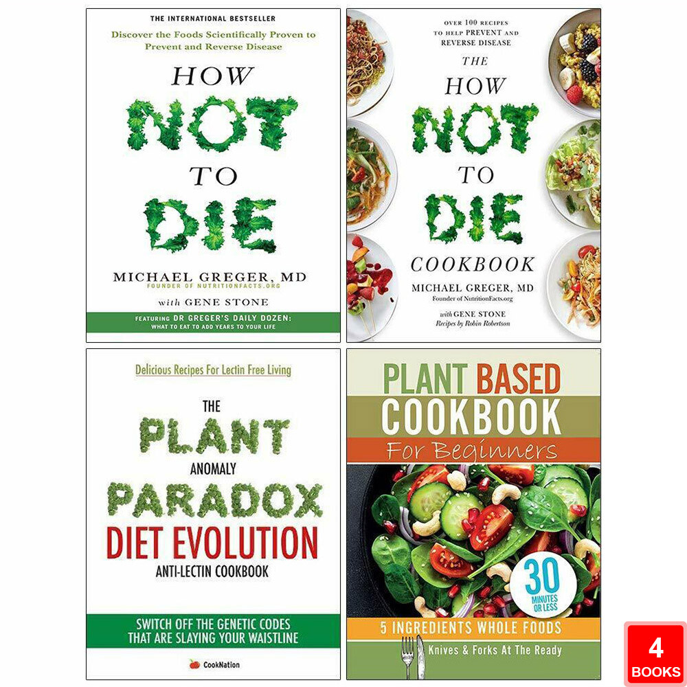 How Not To Die Cookbook,Plant Anomaly,Plant Based Cookbook 4Books Collection Set