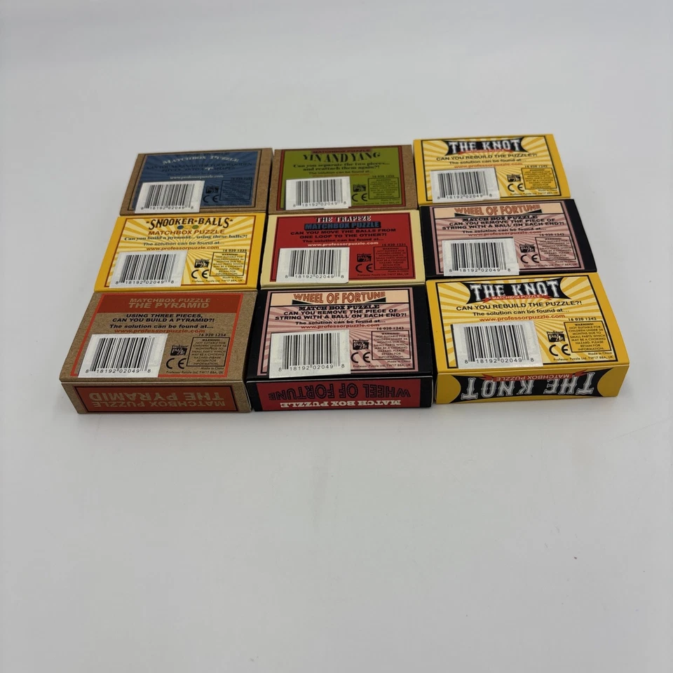 ¡Lote de 9 rompecabezas Matchbox de Professor Puzzle! ¡Nuevo! Foto 4 de 4