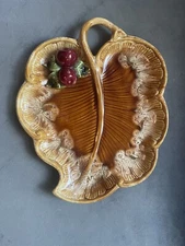 Vintage California pottery tray by Maurice of California With cherries