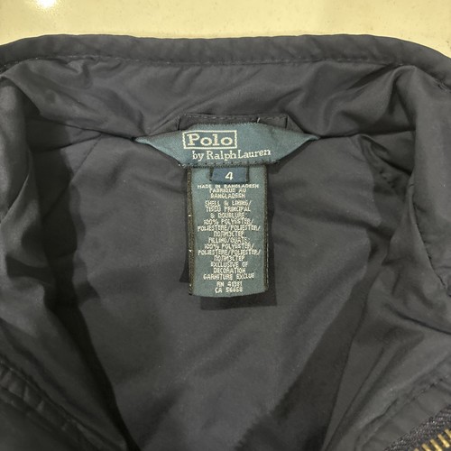 Polo Ralph Lauren Quilted Jacket Boys 4T Navy Snap Button Barn Coat Outdoor - Picture 4 of 6