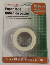 Assured Paper Tape for Sensitive Skin Brand New 1"x 10 Yards