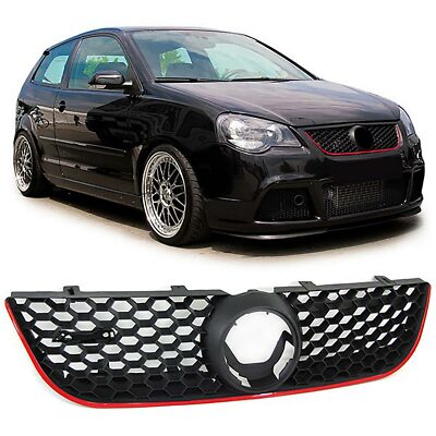 VW Polo 9N3 2005-2009 Grille Avant Noir Profil Rouge Look Gti
