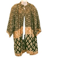 Vintage Womens 24W Open Front 3/4 Sleeve Kimono Tunic Top Black Made In USA