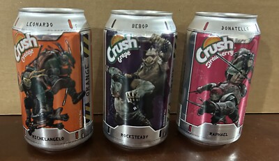3 TEENAGE MUTANT NINJA TURTLES Out Of The Shadows Orange Crush Cans Dr Pepper 