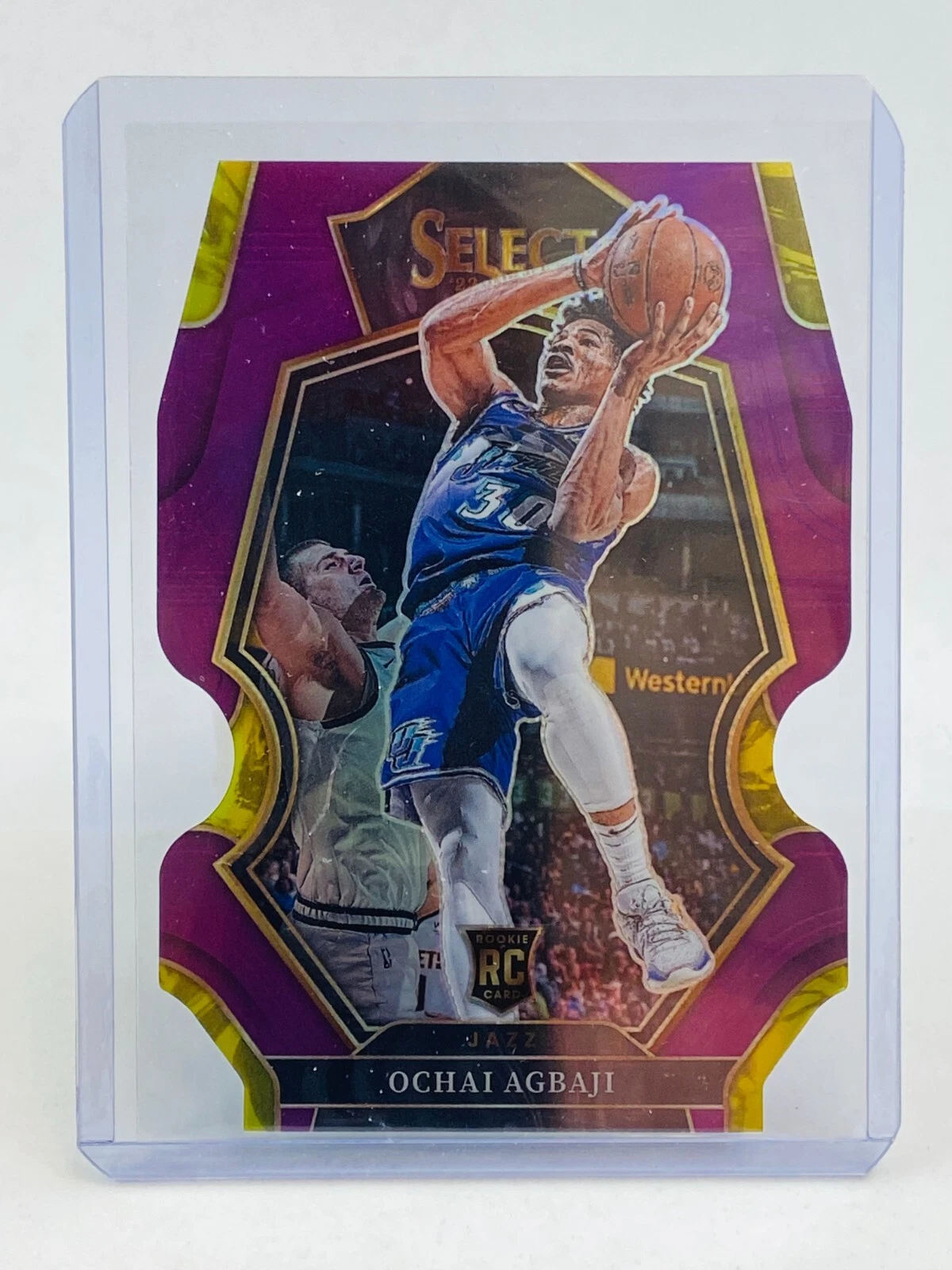 2022-23 Panini Select Ochai Agbaji RC Premier Level Purple Die-Cut #60/99
