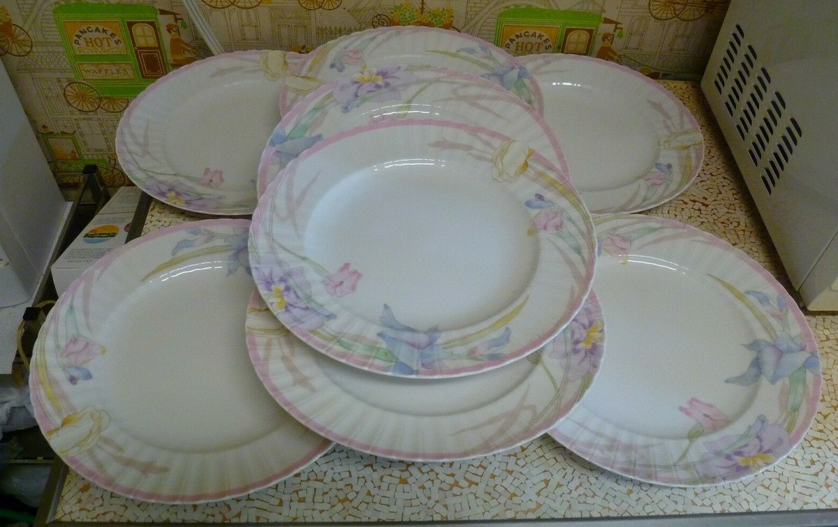 Set of 8 Mikasa Pink Melody Bone China 10 3/4