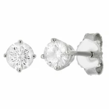 1/2Ct Round Genuine Diamond Studs Earrings in 14K White Gold