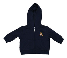NWT Ralph Lauren Baby Boys French Terry Bear Hoodie Navy 3 Months