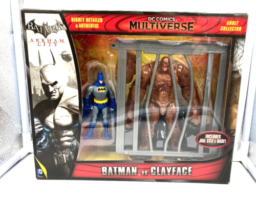 DC Multiverse Arkham City Batman vs Clayface Figure 7" w/ Jail Cell New 2014