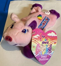 NWT Vintage Lisa Frank Bean Buddies Oinky Plush Beanie With Tags