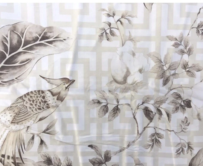 Funda nórdica Williams Sonoma llave griega estampada floral completa/queina - NUEVA Foto 3 de 4