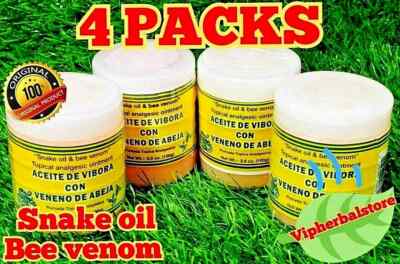 (4) Pomada Aceite de Vibora Veneno de Abeja   Snake Oil Bee Venom Ointment 3.5oz