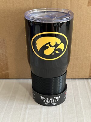 Iowa Hawkeyes NCAA 30oz Black Tumbler Cup Mug Logo Brands New