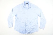 MICHAEL KORS PIN STRIPED BLUE XL 34/35 COMFORT STRETCH BUTTON FRONT SHIRT DEFECT