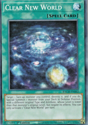 A1240 YUGIOH SPELL CARD CLEAR NEW WORLD BACH-EN062 | eBay