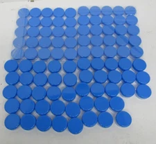 95x empty 5 Gram (0.17 oz) Acrylic Round Jars - blue lids