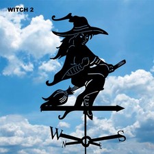 WITCH 2 Metal Plasmacut Wind Direction Roof Decor Weathervane