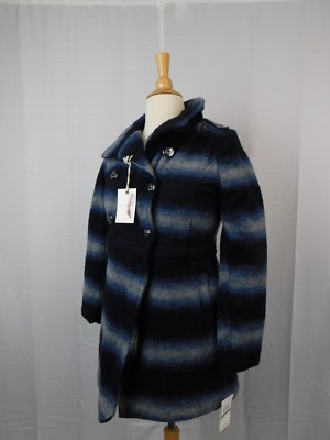 Jessica Simpson Girls Ombre Stripe Winter Pea Coat - 14, Blue #8115