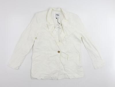 Zara Damen Jacke Blazer weiß Größe S geknöpft